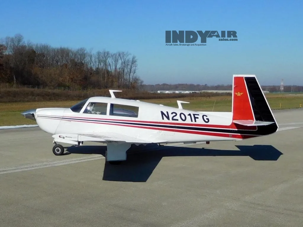Exterior view of a 1977 Mooney M20J- N201FG Aircraft.