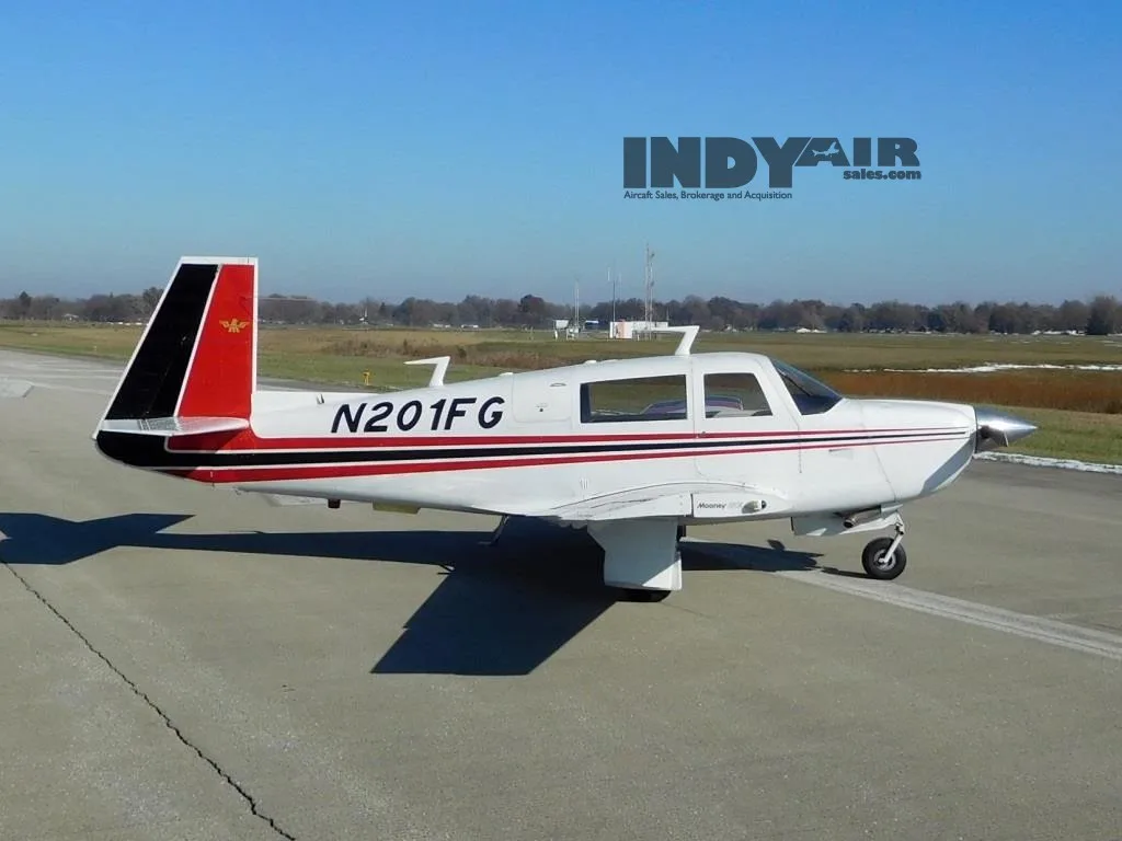 Exterior view of a 1977 Mooney M20J- N201FG Aircraft.