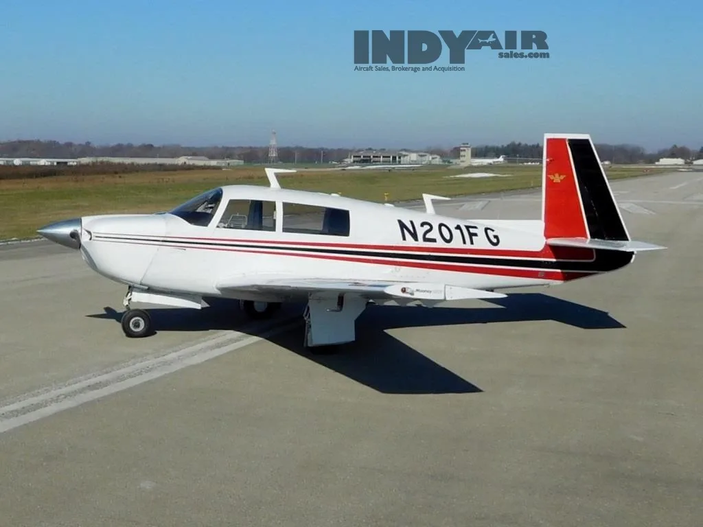 Exterior view of a 1977 Mooney M20J- N201FG Aircraft.