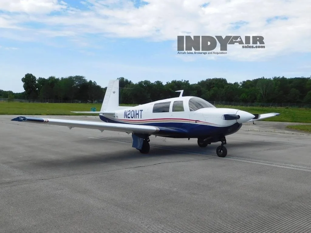Exterior view of a 1977 Mooney M20J - N201HT Aircraft.