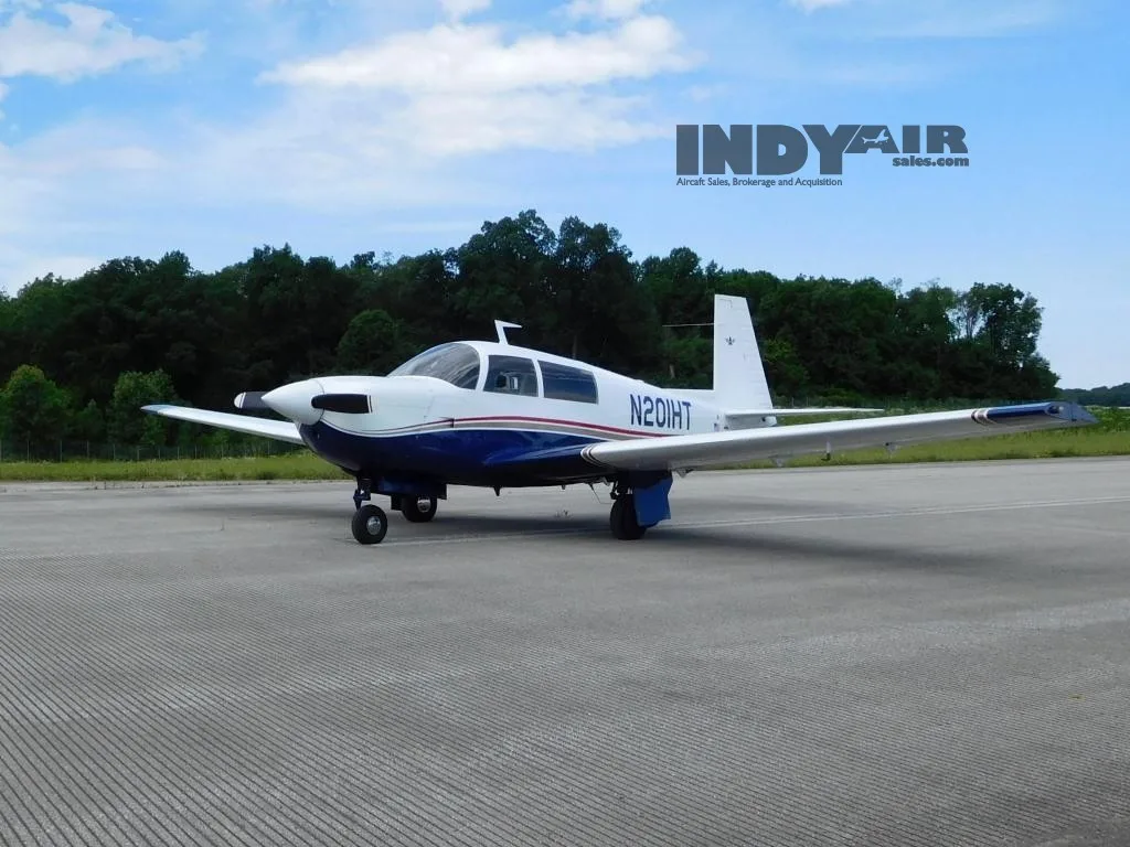 Exterior view of a 1977 Mooney M20J - N201HT Aircraft.