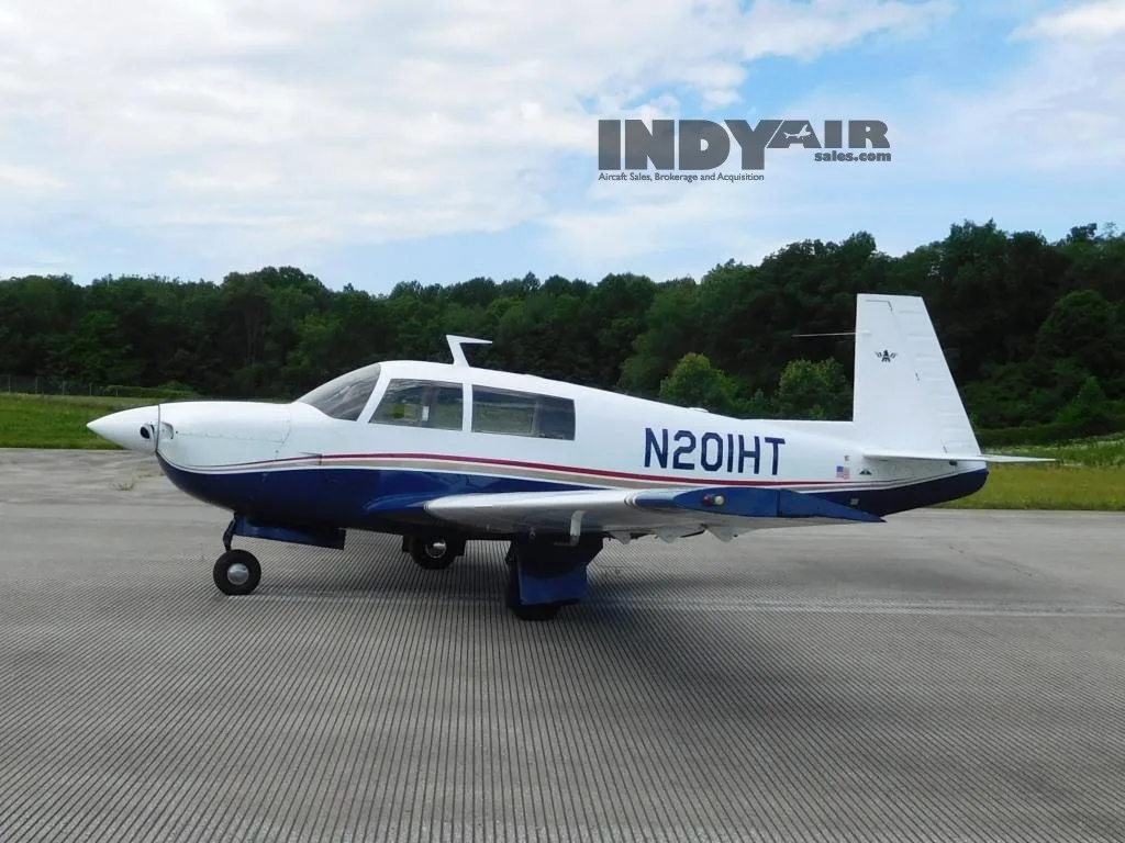 Exterior view of a 1977 Mooney M20J - N201HT Aircraft.