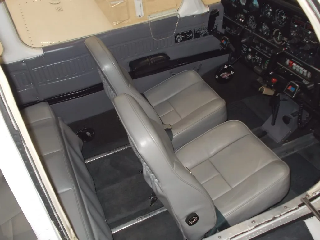 Cabin interior of a 1977 Piper Warrior II – N38197 Aircraft.