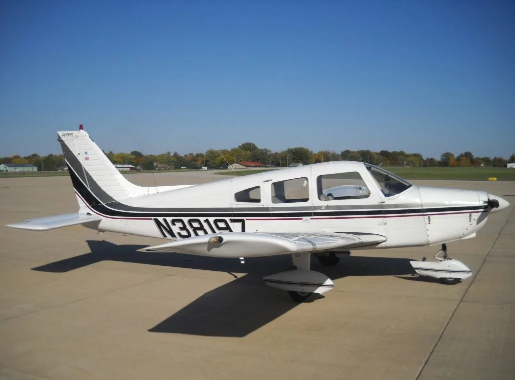 Exterior view of a 1977 Piper Warrior II – N38197 Aircraft.