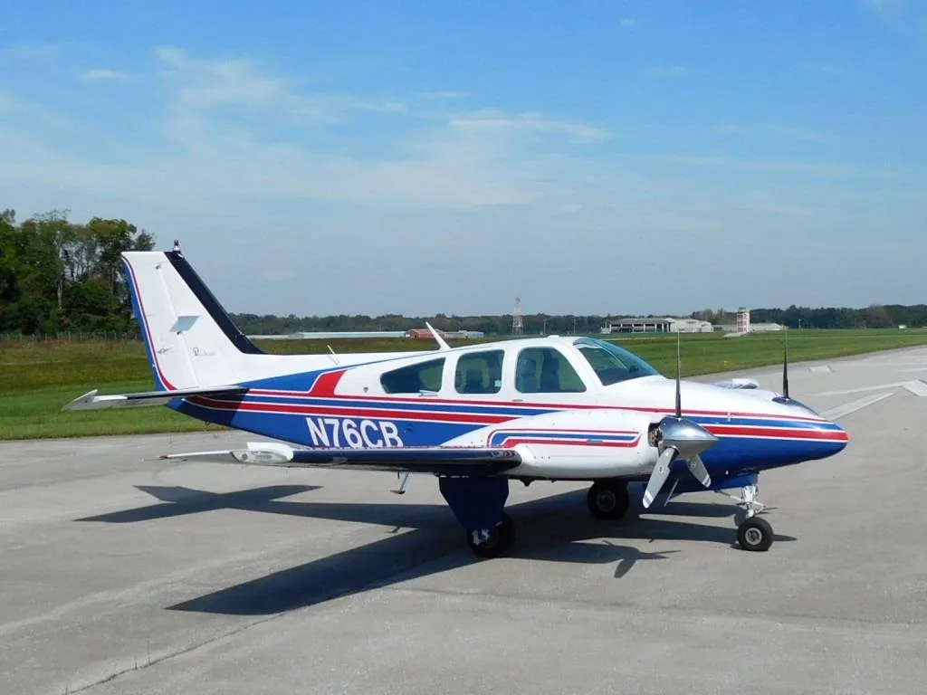 Exterior view of a 1978 Beechcraft B55 Baron - N76CB Aircraft.