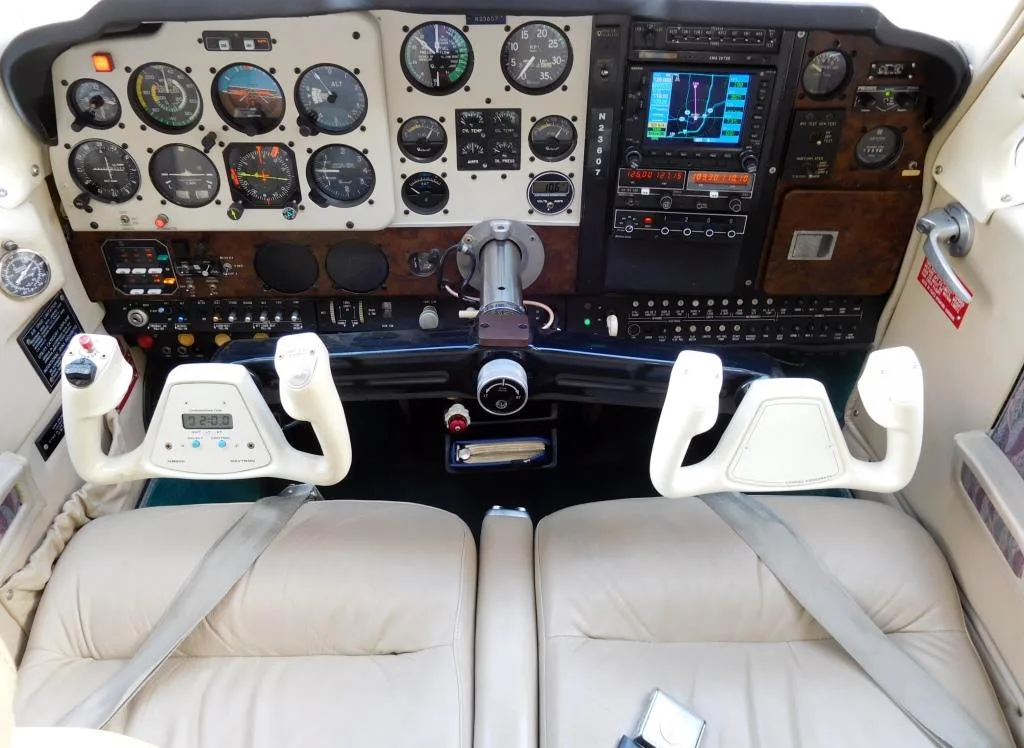 Cockpit and instrument panel of a 1978 Beechcraft V35B - N23607 Aircraft.