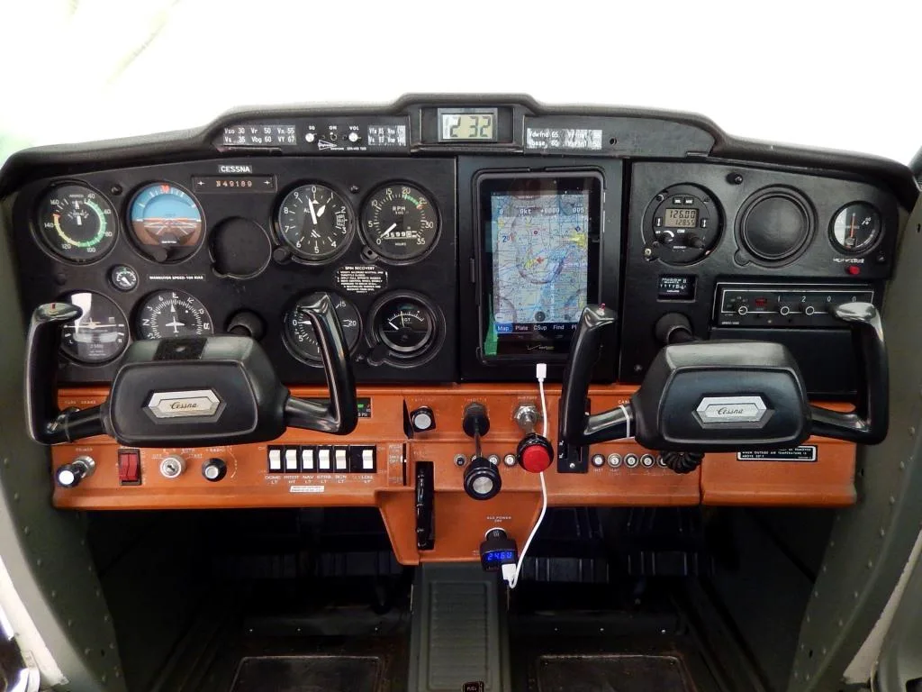 Cockpit and instrument panel of a 1978 Cessna 152 Taildragger- N49189 Aircraft.
