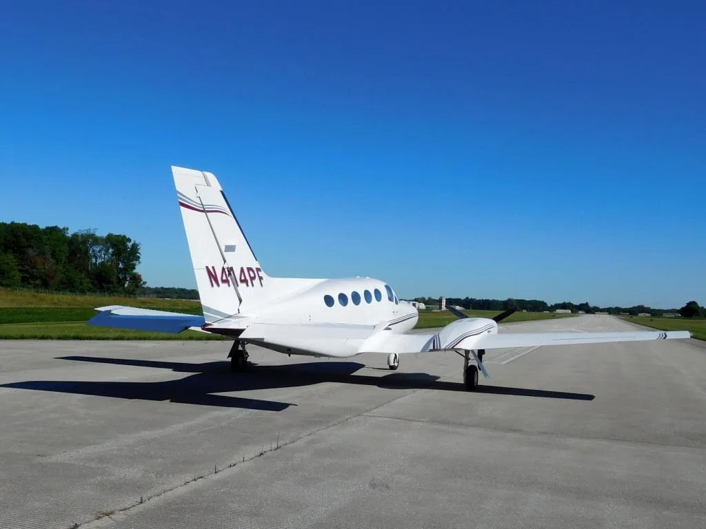 Exterior view of a 1978 Cessna 414A Chancellor - N414PF Aircraft.