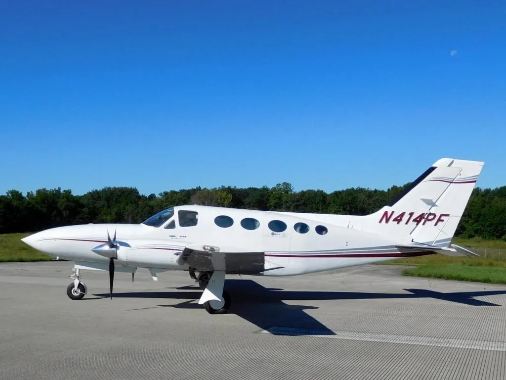 Exterior view of a 1978 Cessna 414A Chancellor - N414PF Aircraft.