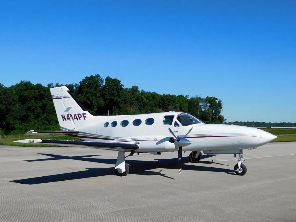 Exterior view of a 1978 Cessna 414A Chancellor - N414PF Aircraft.