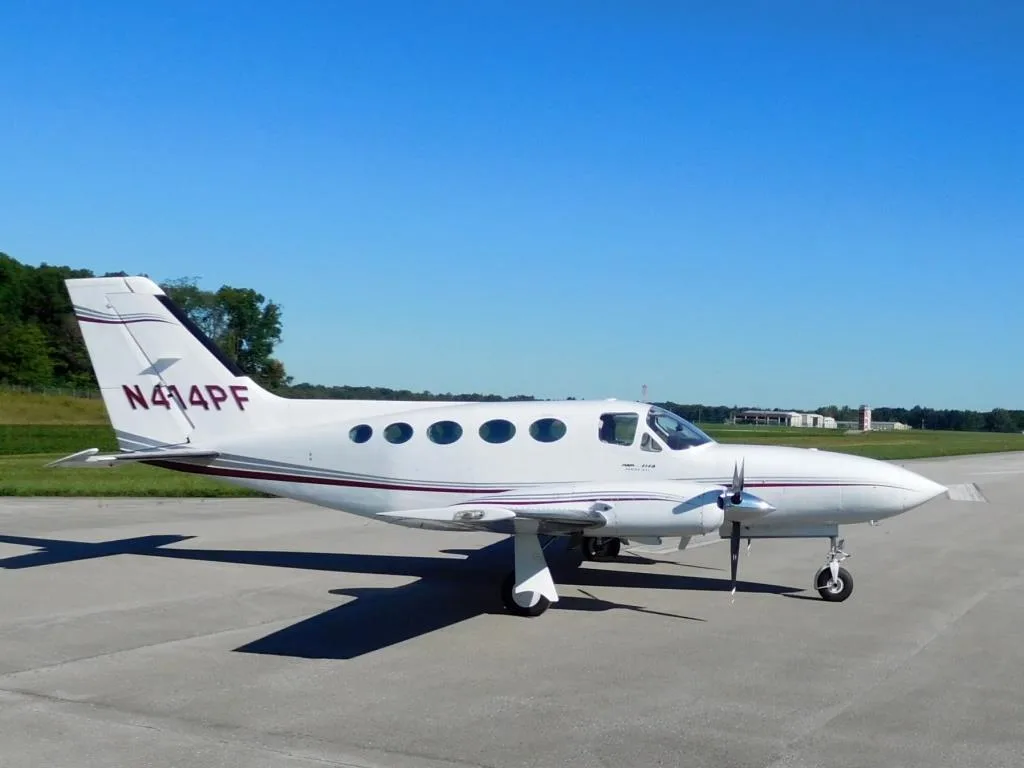 Exterior view of a 1978 Cessna 414A Chancellor - N414PF Aircraft.