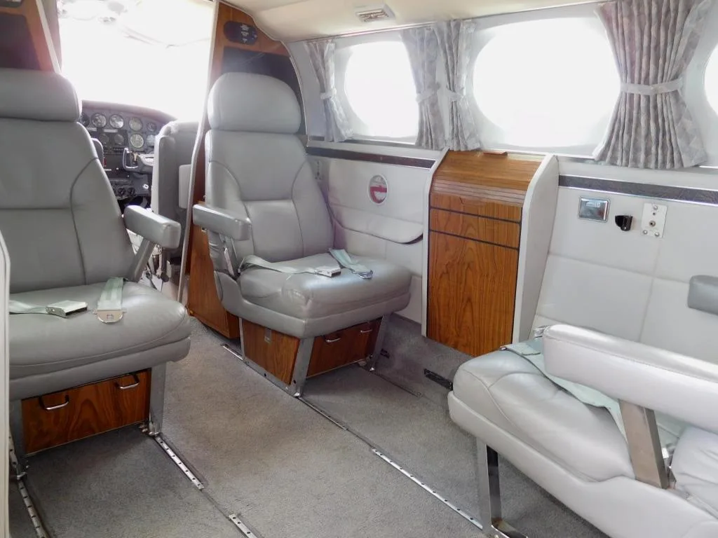 Cabin interior of a 1978 Cessna 414A Chancellor - N414PF Aircraft.