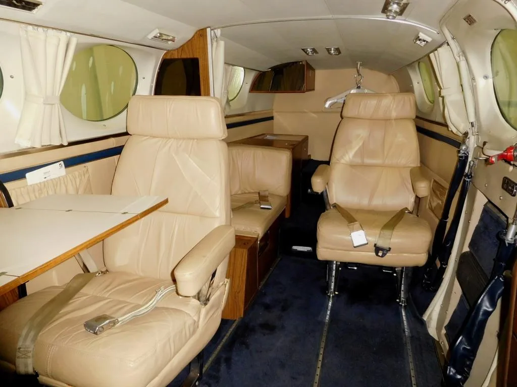 Cabin interior of a 1978 Cessna 414A - N123BA Aircraft.