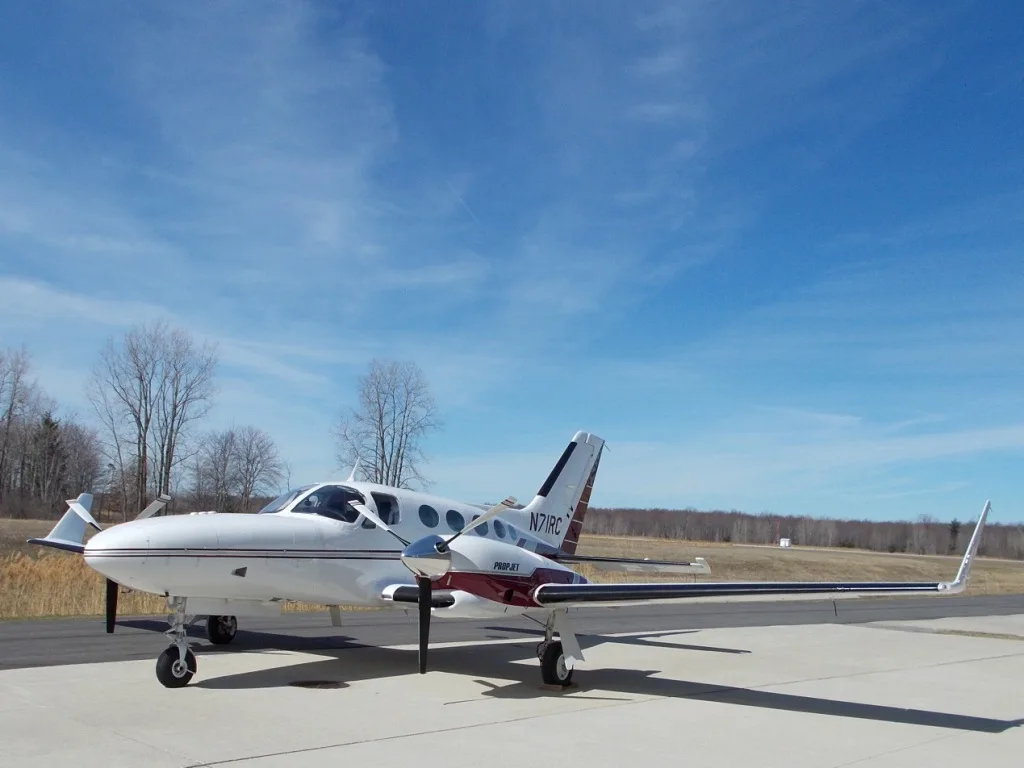Exterior view of a 1978 Cessna 421 Prop Jet - N71RC Aircraft.