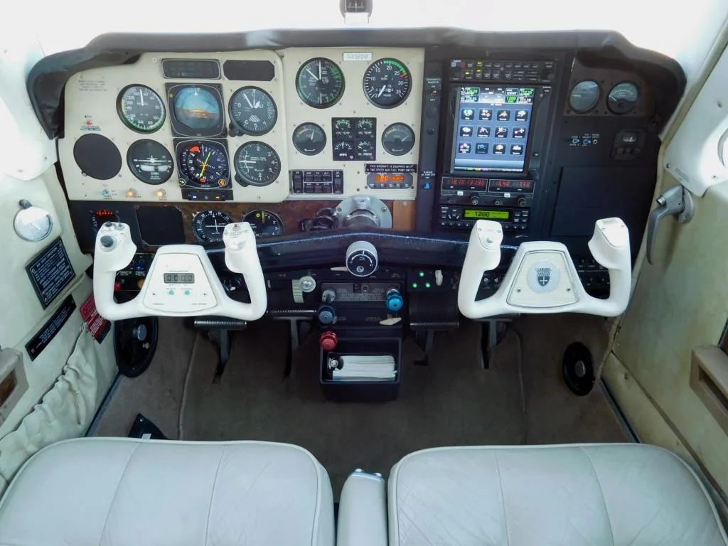 Cockpit and instrument panel of a 1979 Beechcraft A36 - N456DM Aircraft.