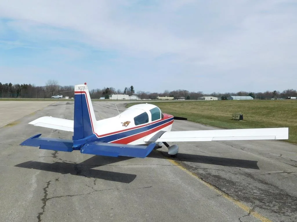 Exterior view of a 1979 Grumman AA5B Tiger - N57ER Aircraft.