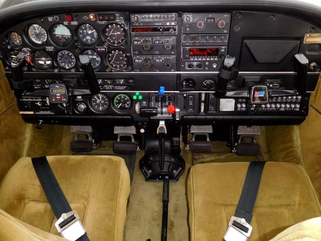 Cockpit and instrument panel of a 1979 Piper Lance II - N2191B Aircraft.