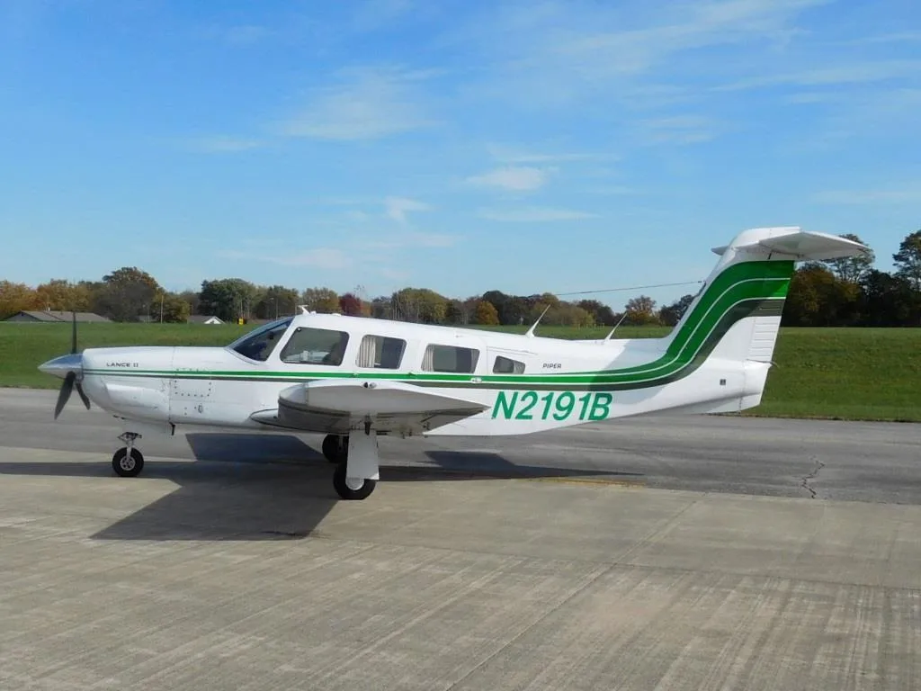 Exterior view of a 1979 Piper Lance II - N2191B Aircraft.