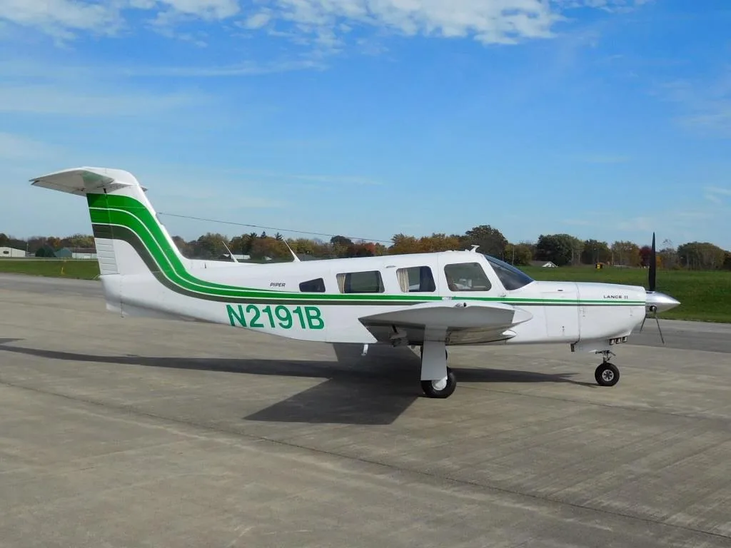 Exterior view of a 1979 Piper Lance II - N2191B Aircraft.