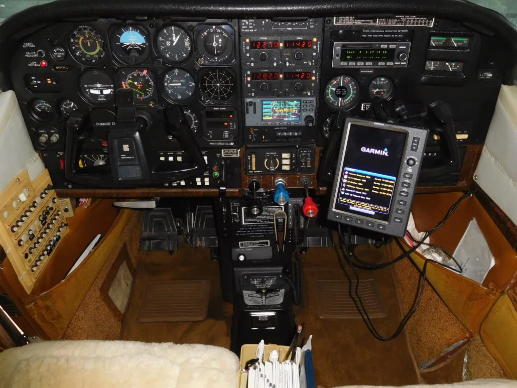 Cockpit and instrument panel of a 1980 Cessna T210 - N5531C Aircraft.