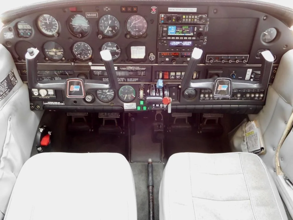 Cockpit and instrument panel of a 1980 Piper Arrow IV - N81898 Aircraft.