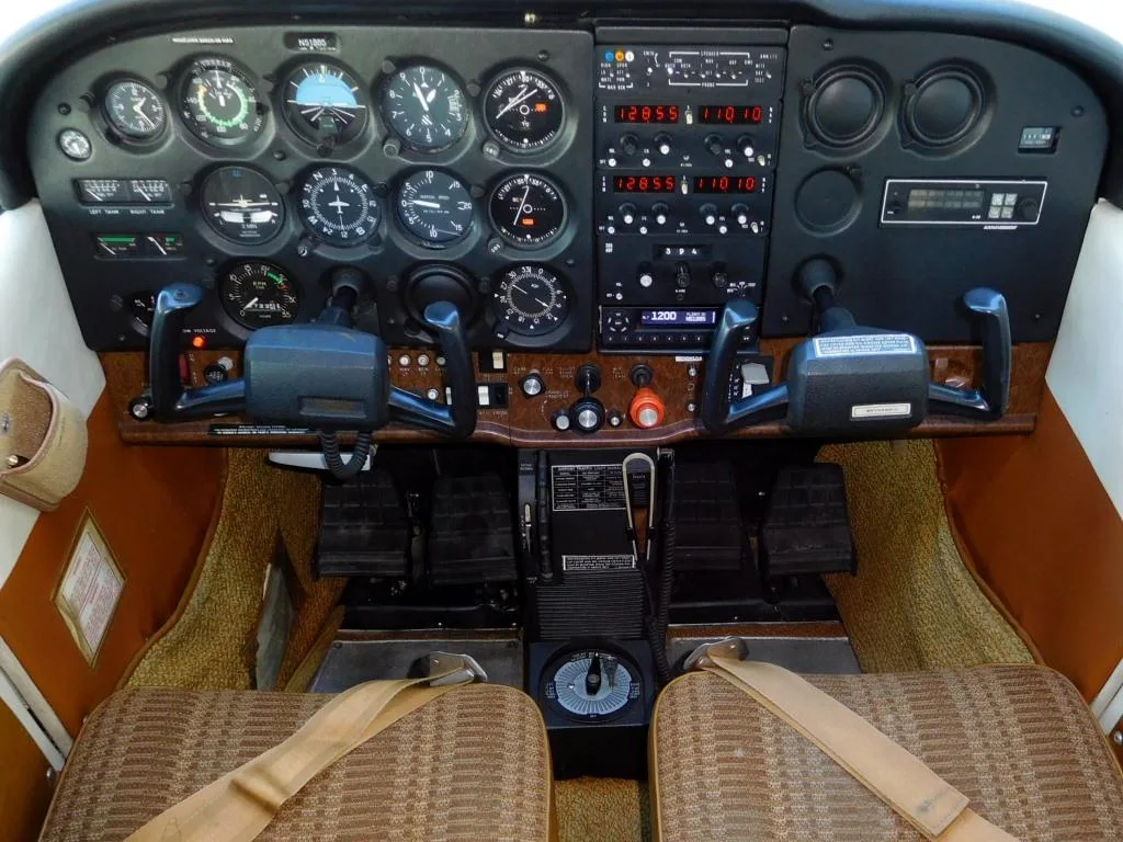 Cockpit and instrument panel of a 1981 Cessna 172P - N51885 Aircraft.