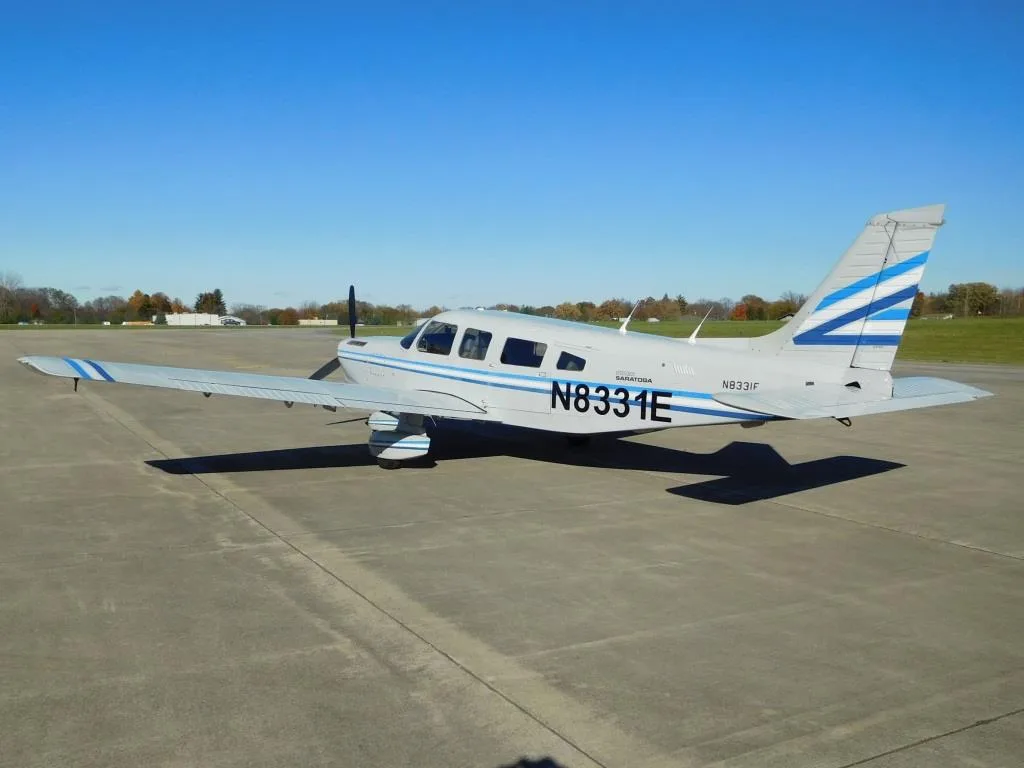 Exterior view of a 1981 Piper Turbo Saratoga - N8331E Aircraft.