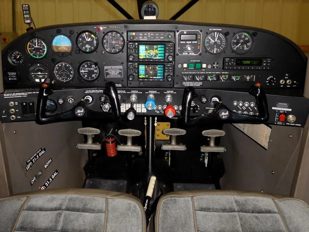 Cockpit and instrument panel of a 1999 Maule MX-7-235 - N999VV Aircraft.