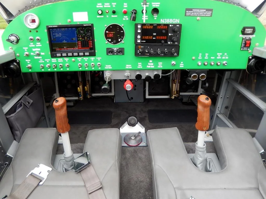 Cockpit and instrument panel of a 2011 Vans RV-7A- N388GN Aircraft.