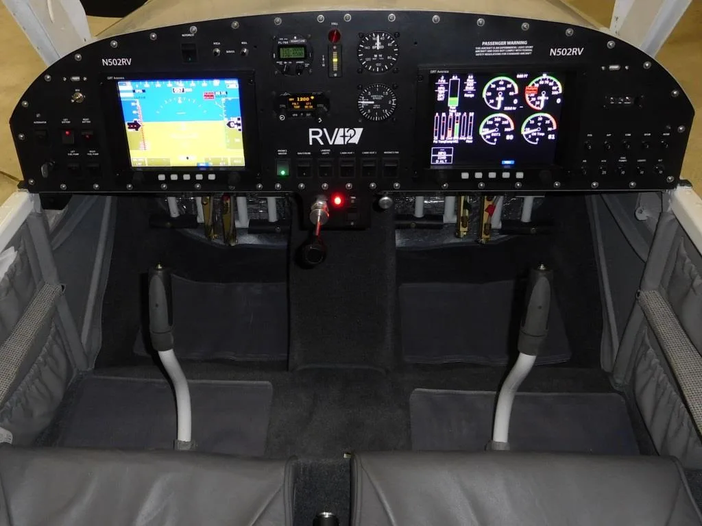 Cockpit and instrument panel of a 2013 Vans RV12- N502RV Aircraft.