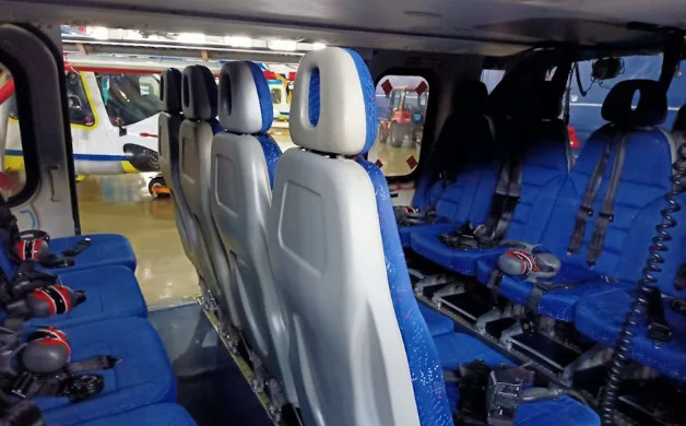 Cabin interior of a 2011 Agusta AW139.