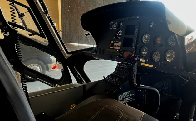Cockpit and instrument panel of a 2012 Airbus AS350B2.