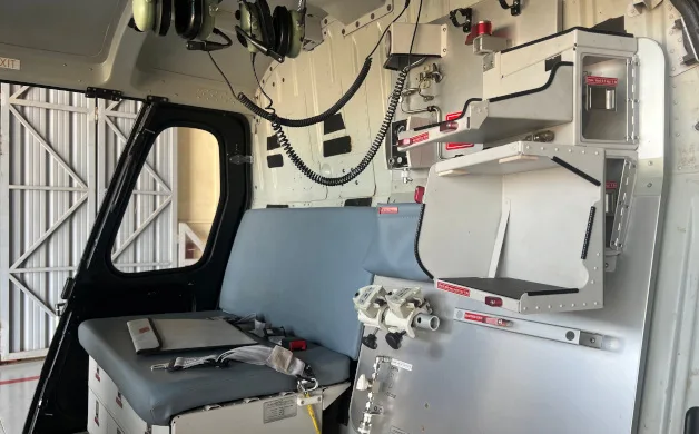 Cockpit and instrument panel of a 2012 Airbus AS350B2.