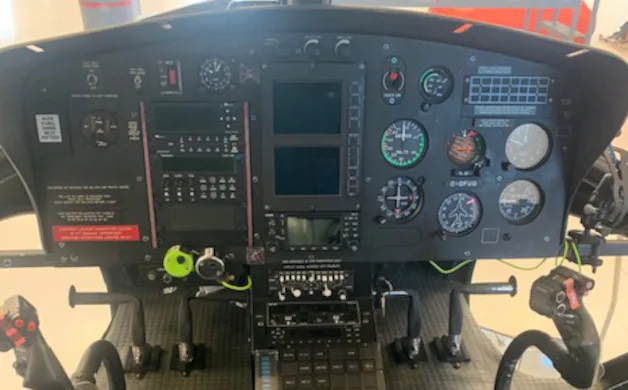 Cockpit and instrument panel of a 2012 Airbus AS350B3e.