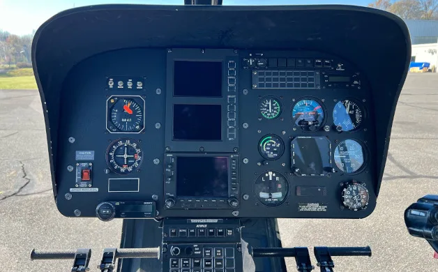 Cockpit and instrument panel of a 2001 Airbus EC120B.