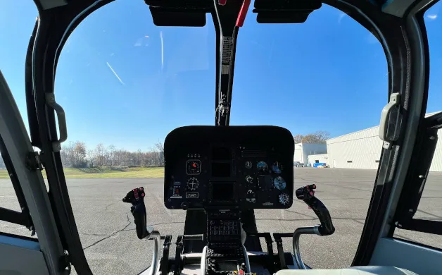 Cockpit and instrument panel of a 2001 Airbus EC120B.