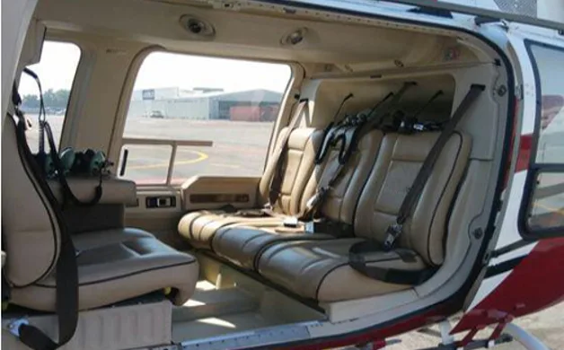 Cabin interior of a 2006 Bell 407.