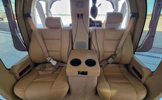 Cabin interior of a 2014 Bell 407GX.