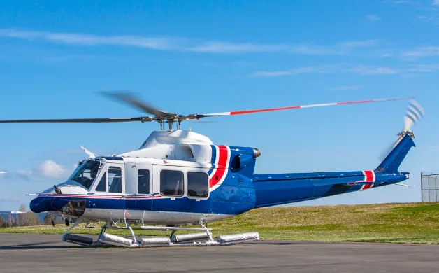 Cockpit and instrument panel of a 2004 Bell 412EP.