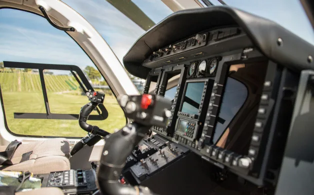 Cockpit and instrument panel of a 2010 Bell 429.