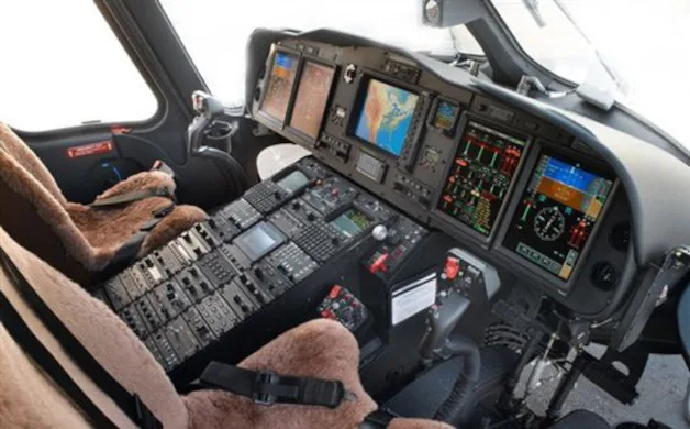 Cockpit and instrument panel of a 2008 Agusta AW139.