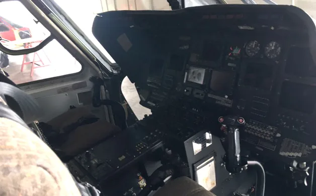 Cockpit and instrument panel of a 2006 Sikorsky S-76C++.
