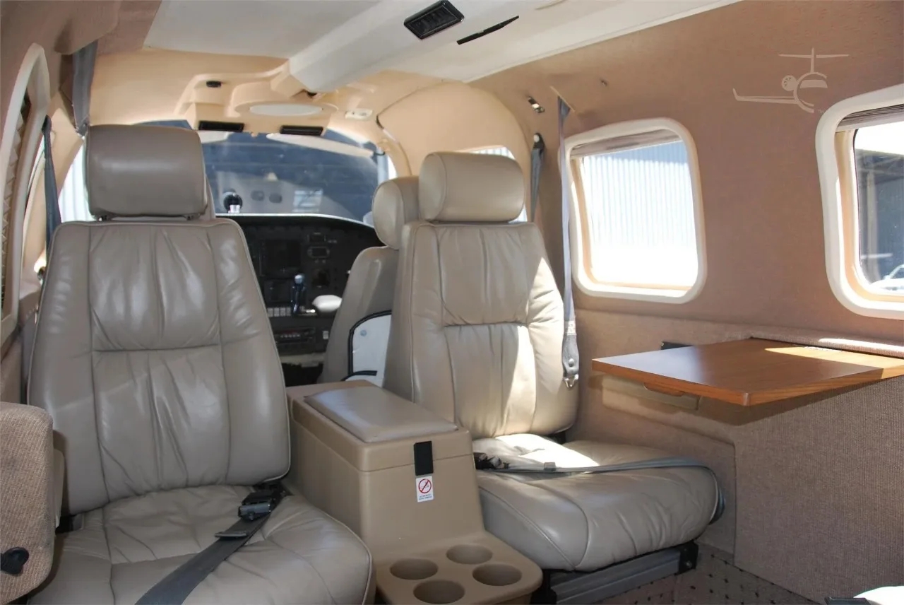 Cabin interior of a 1996 Piper Seneca IV.