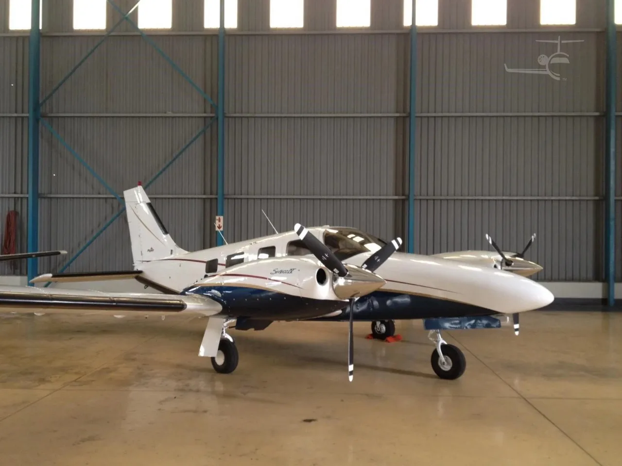 Cabin interior of a 1996 Piper Seneca IV.