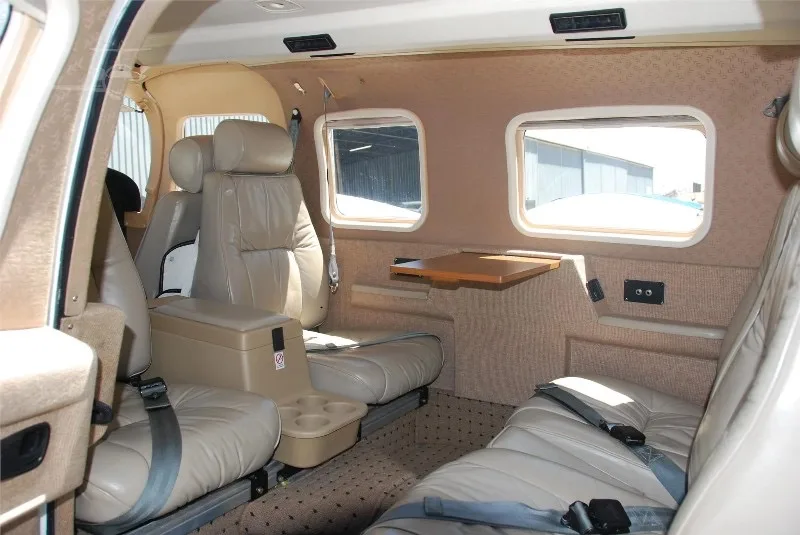 Cabin interior of a 1996 Piper Seneca IV.