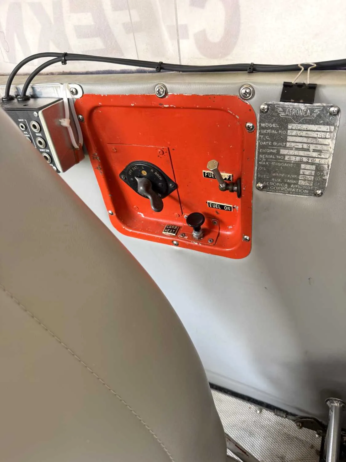 Engine detail of a 1946 Aeronca Champ.