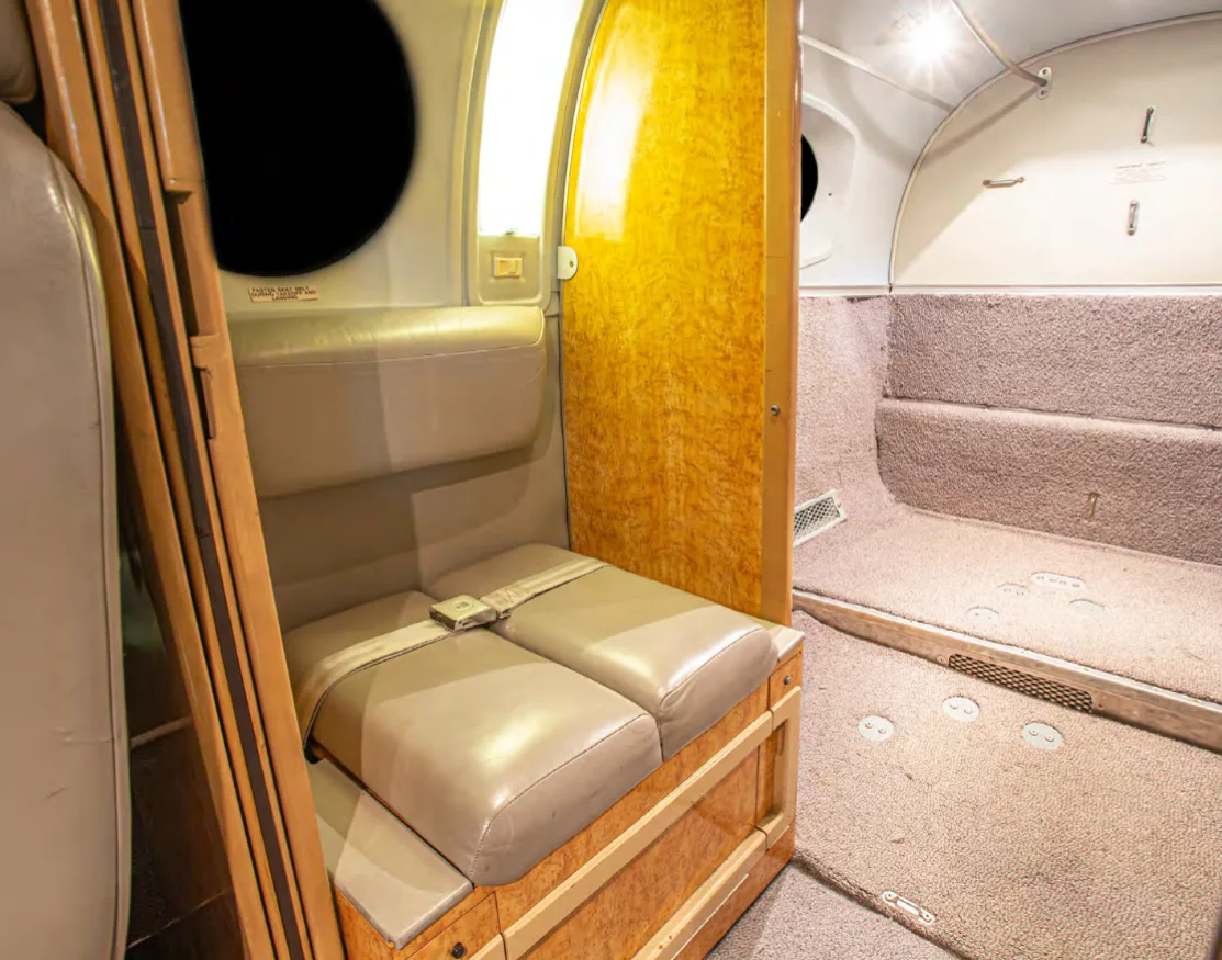 Cabin interior of a 1981 Beechcraft King Air B200.