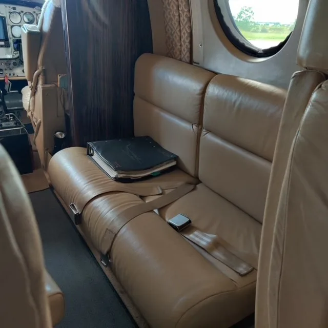 Cabin interior of a 1983 Beechcraft King Air B200.