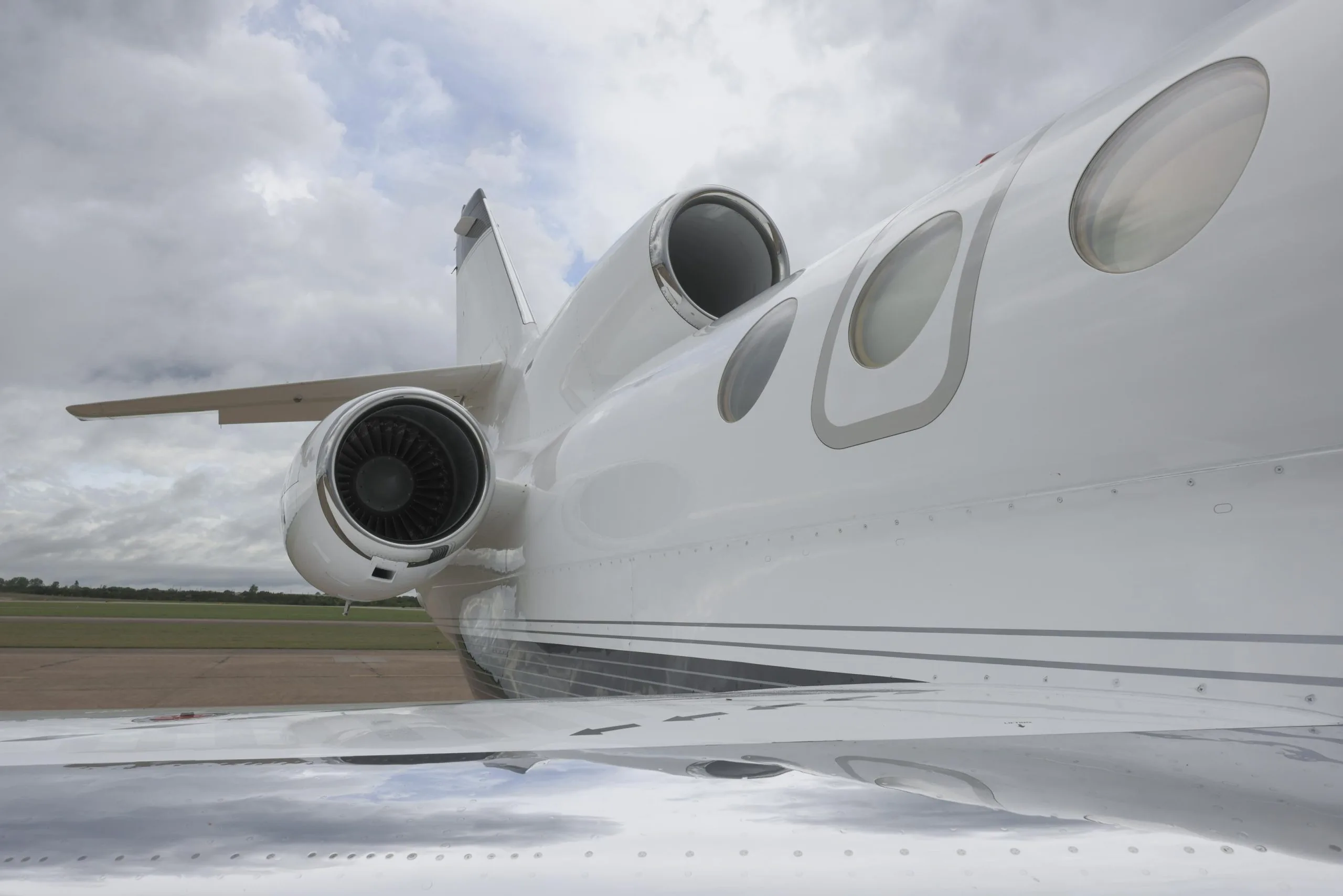 Marketing image of a 1984 Dassault Falcon 50.