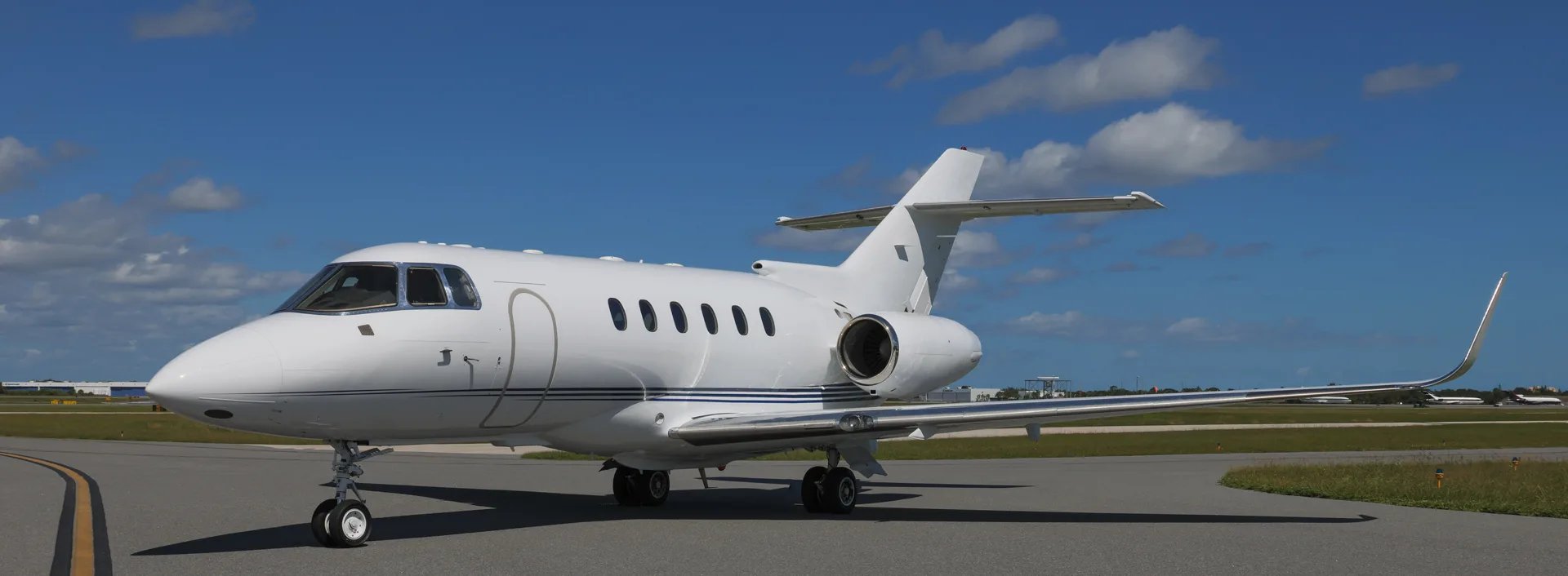 Cabin interior of a 1998 Hawker 800XP.